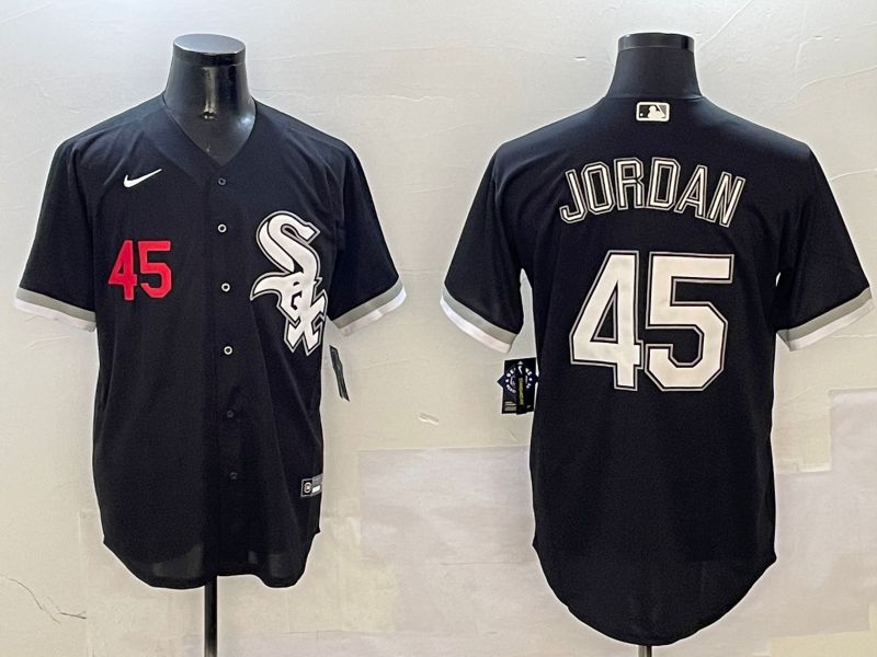 Men Chicago White Sox #45 Jordan Black Game 2025 Nike MLB Jersey style 4
